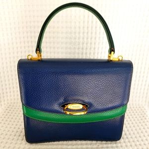 a. testoni Blue Green Top Handle Handbag
